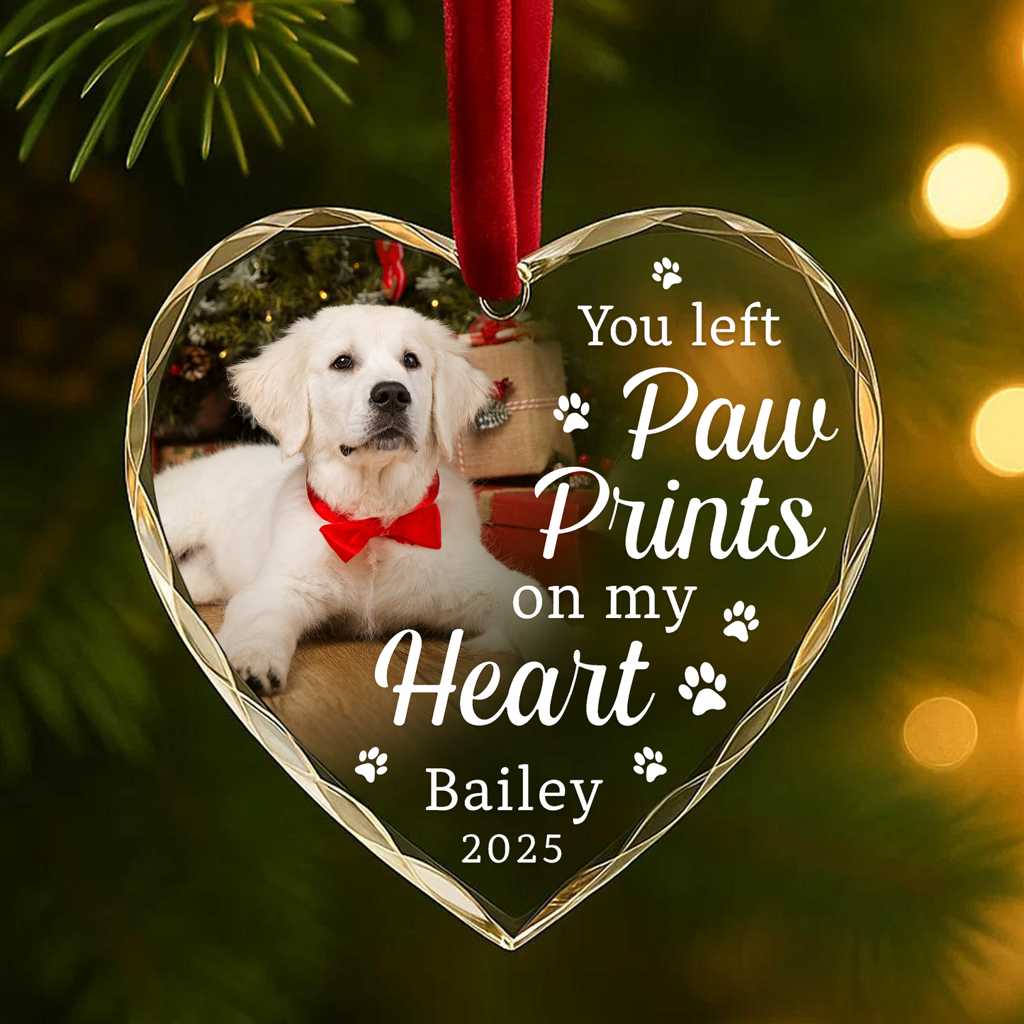 You left Paw Print on my Heart Pet Ornament
