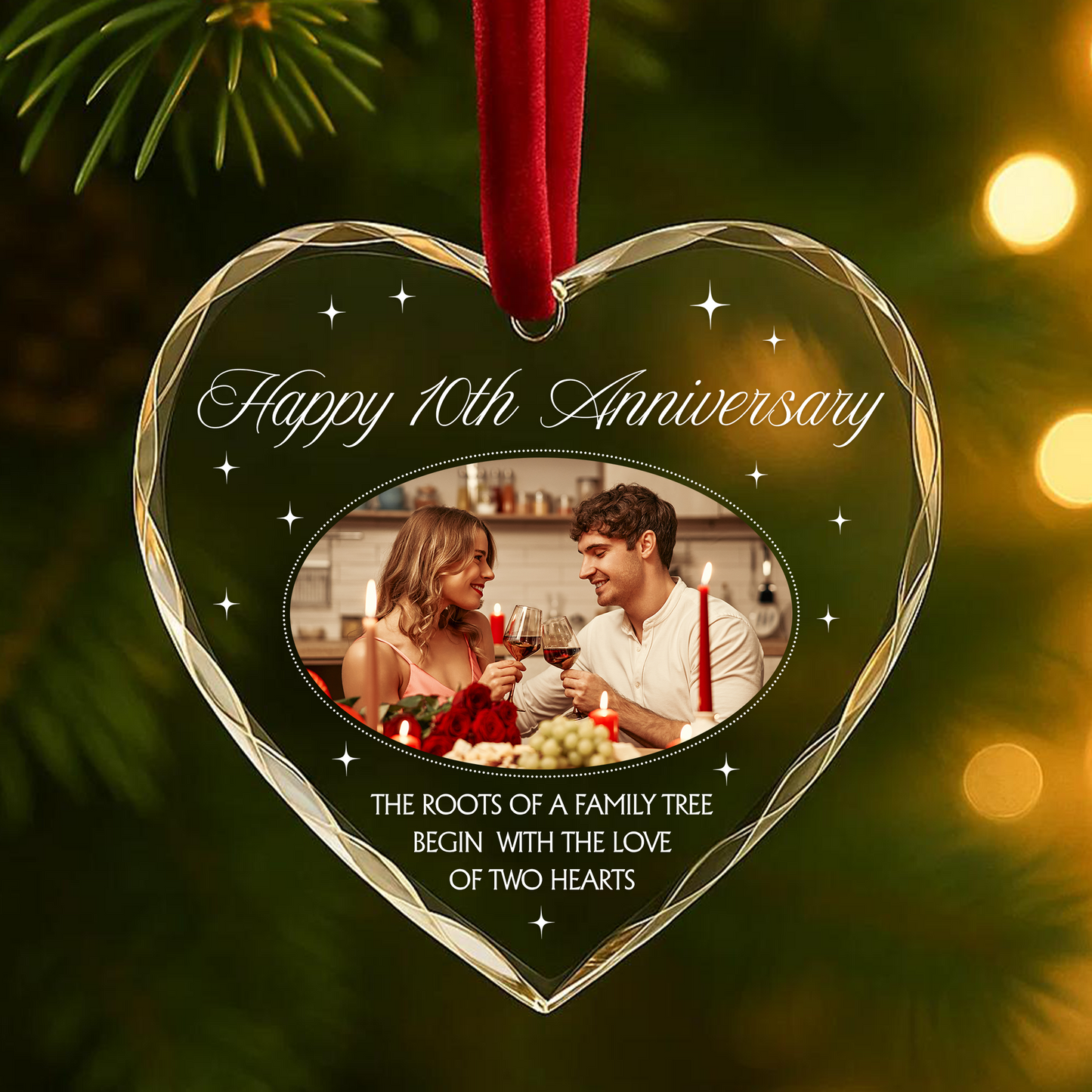 Custom Anniversary Ornament for 10th Year Couple