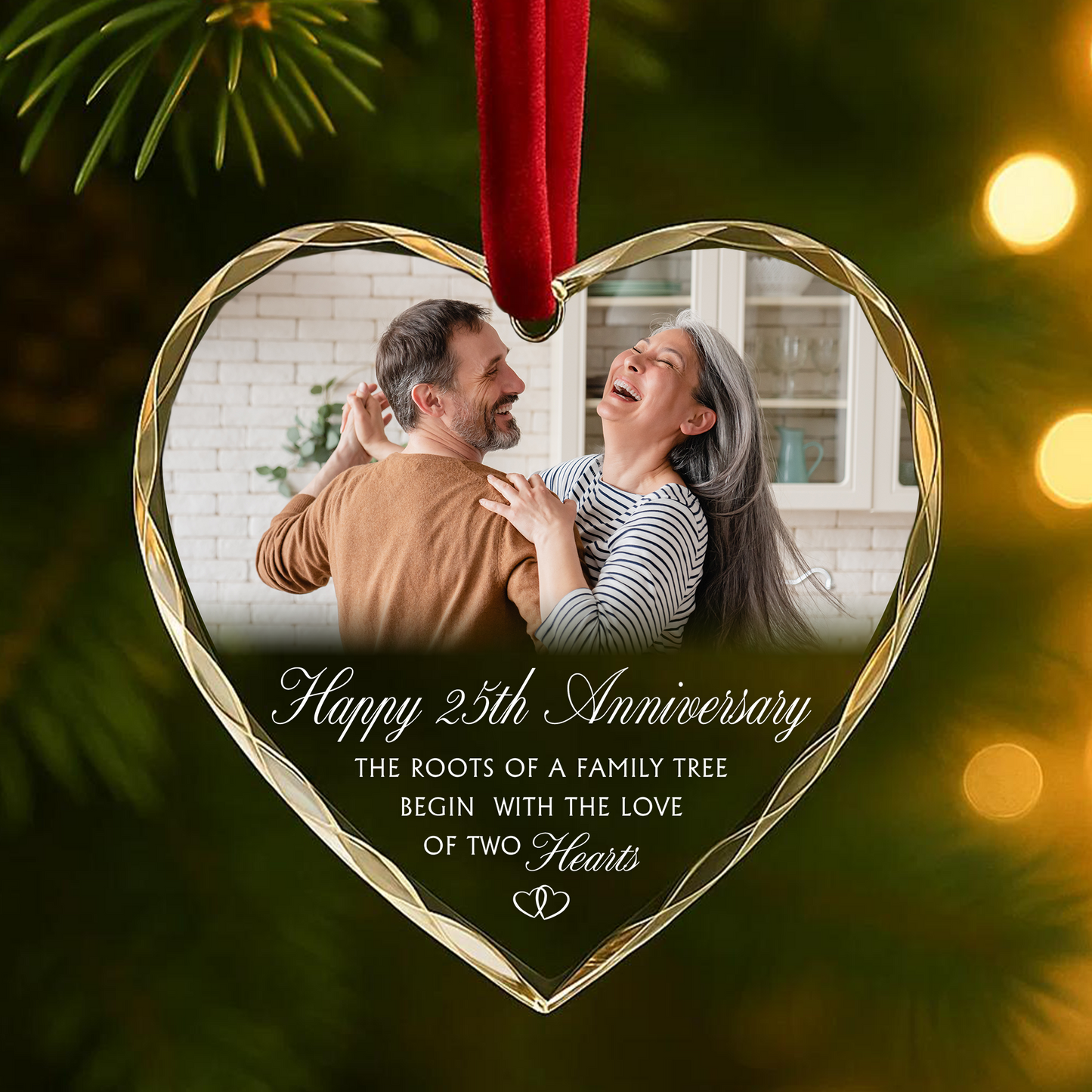 Custom Anniversary Ornament for 25th Year Couple