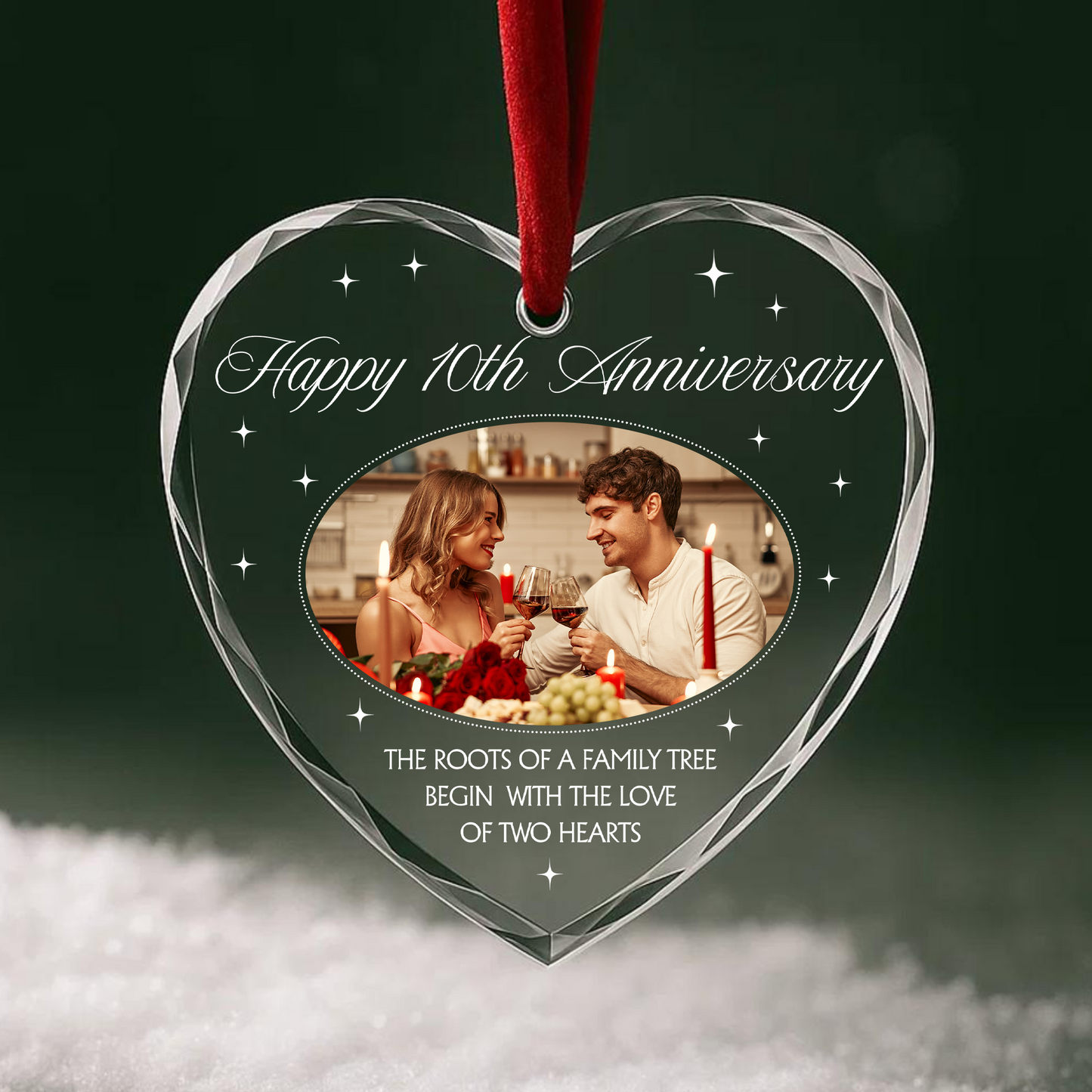 Custom Anniversary Ornament for 10th Year Couple