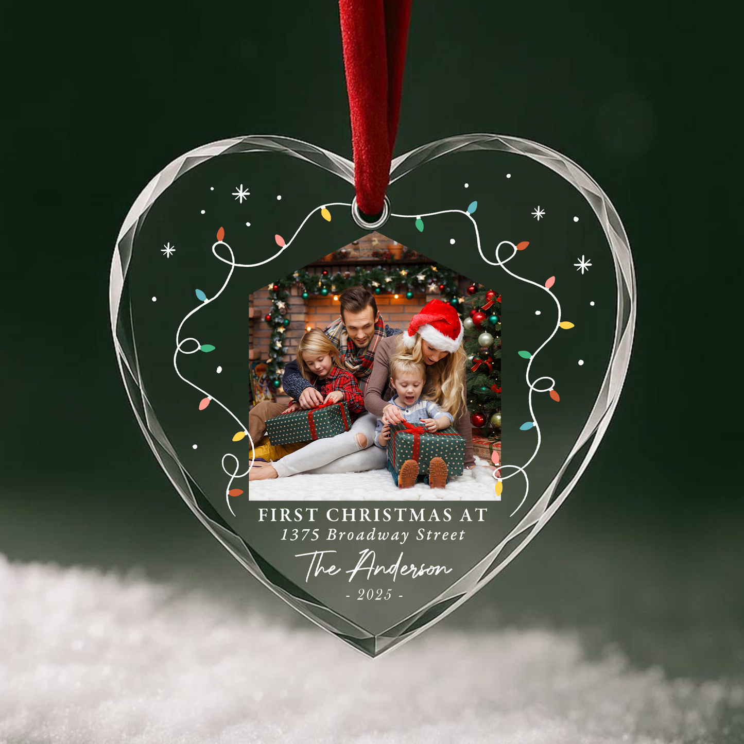 Capture Your First Christmas Together Ornament, Personalized Photo and Name Ornament