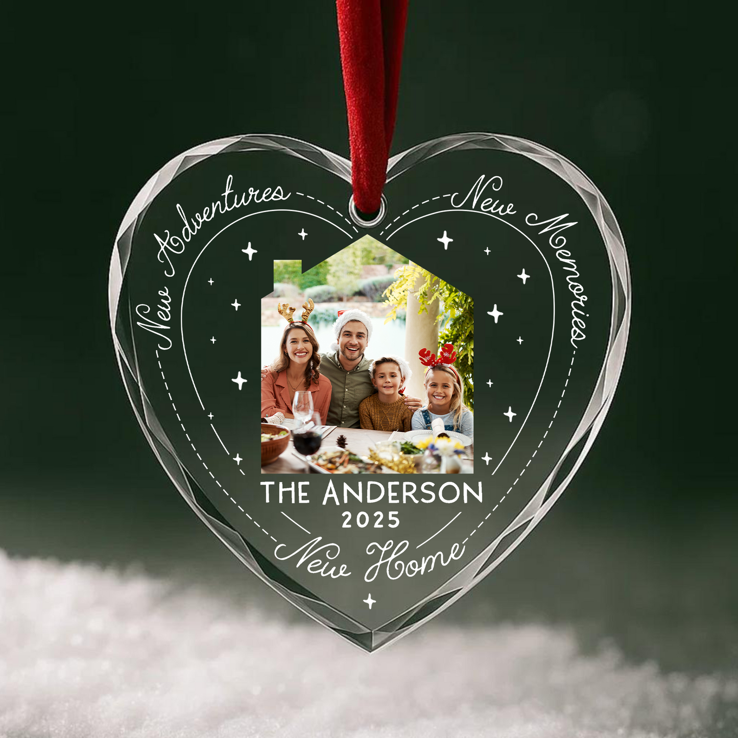 Personalized First Christmas in New Home Ornament, Customized Name and Year
