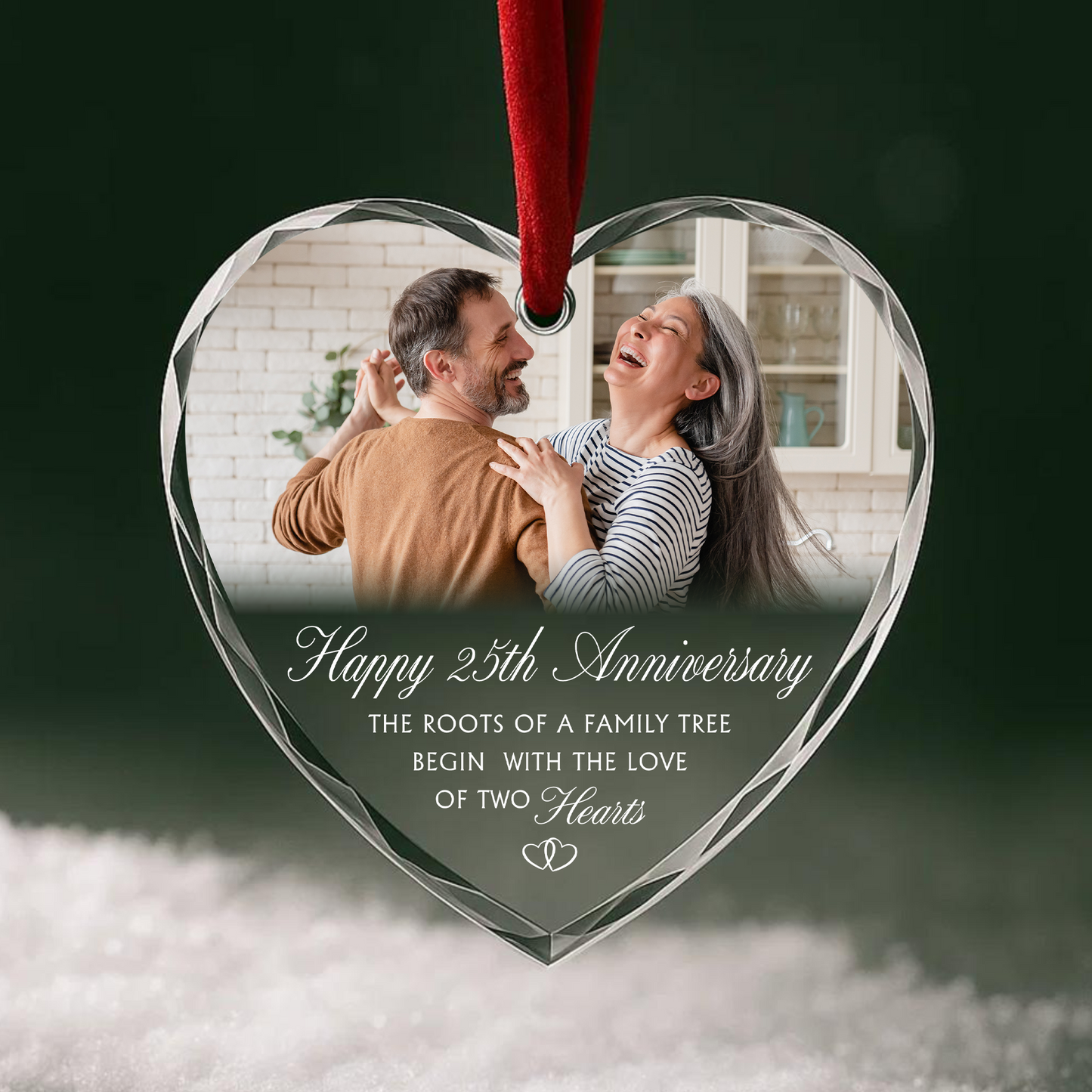 Custom Anniversary Ornament for 25th Year Couple