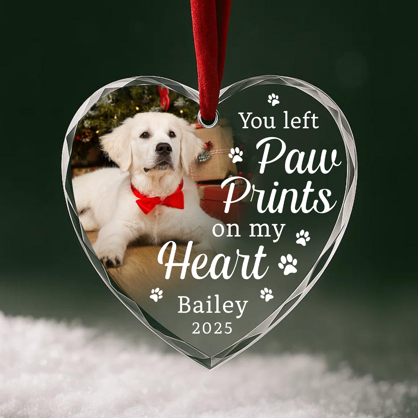 You left Paw Print on my Heart Pet Ornament