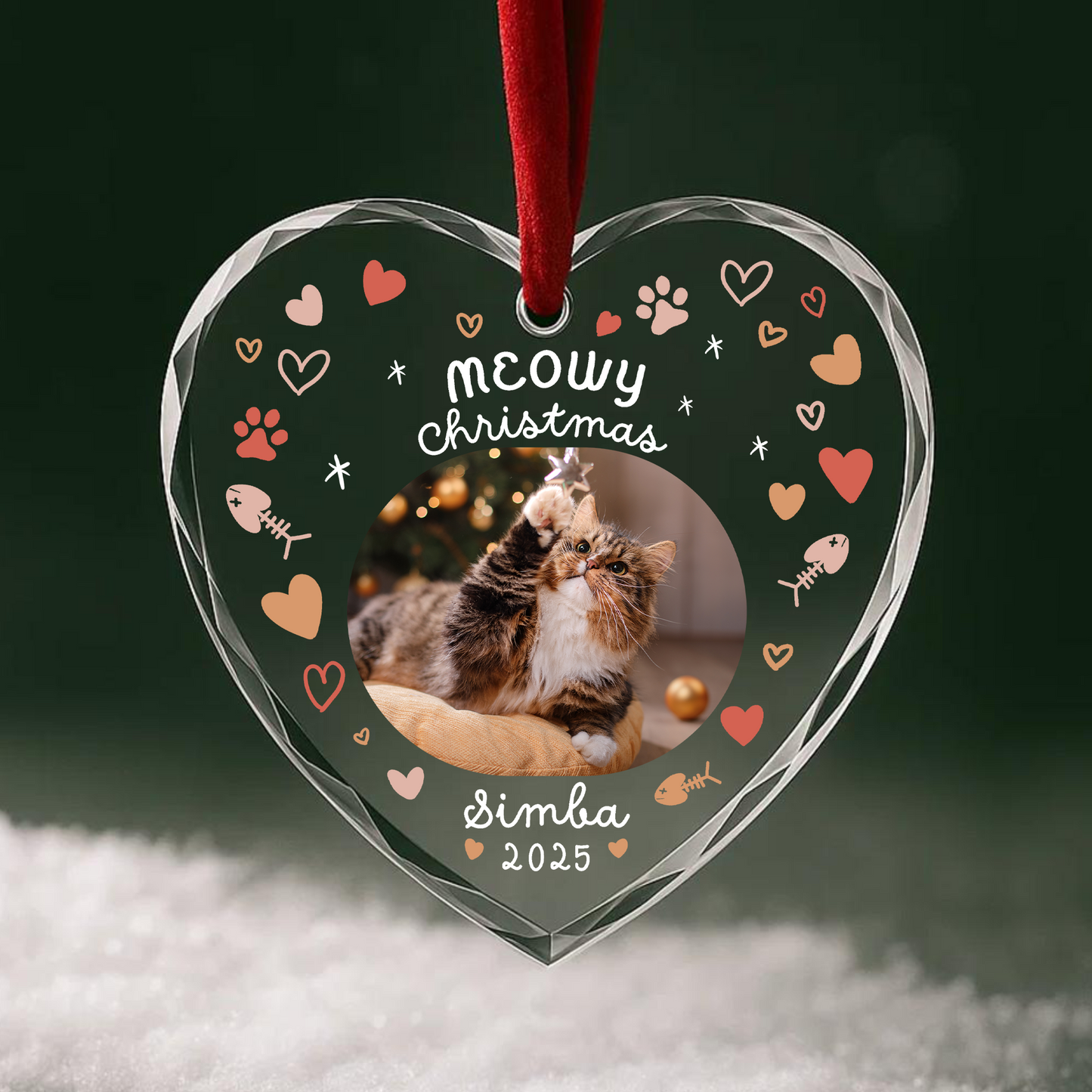 Personalized Cat Ornament Meoway Christmas Gift