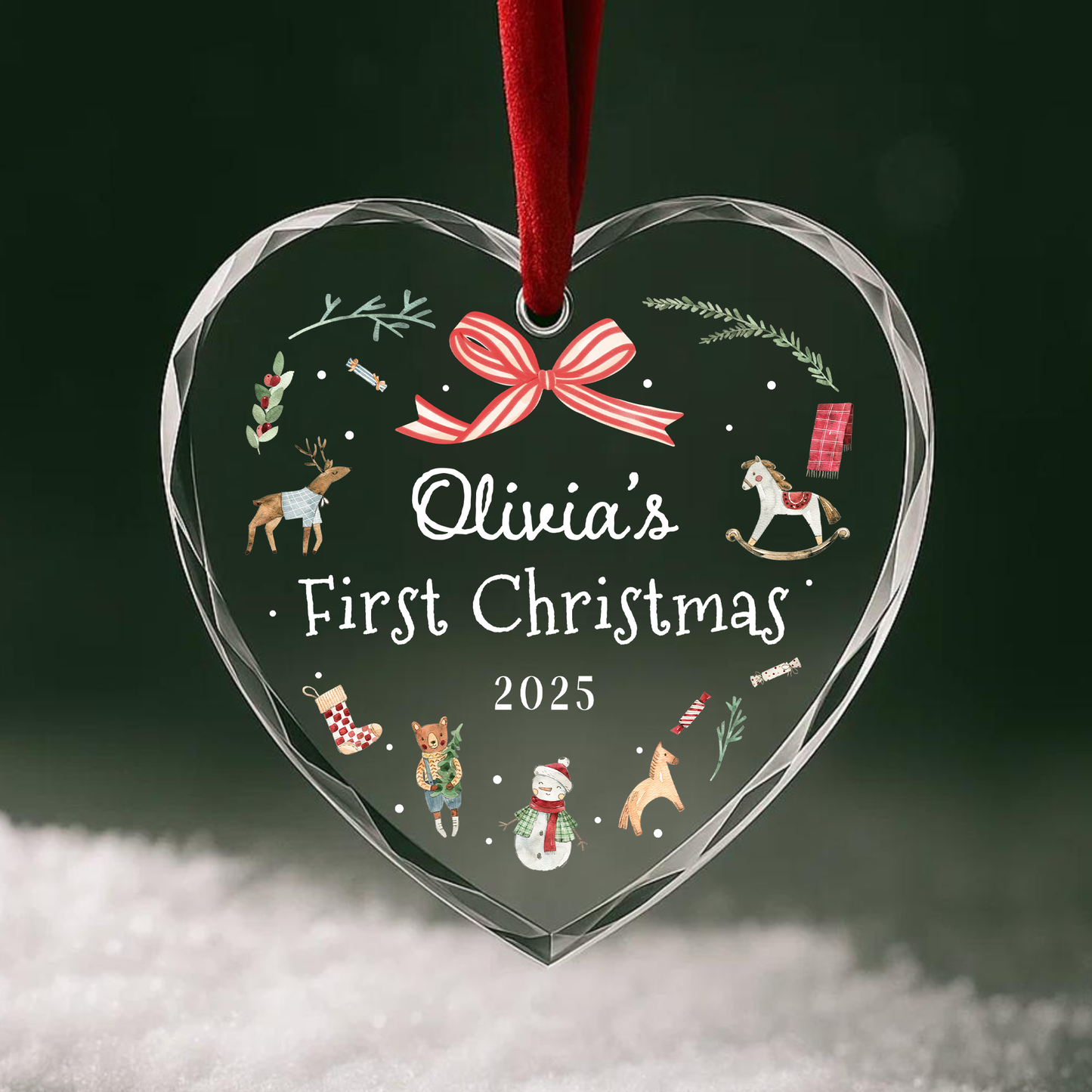 Baby First Christmas Ornament, Custom Name Gift