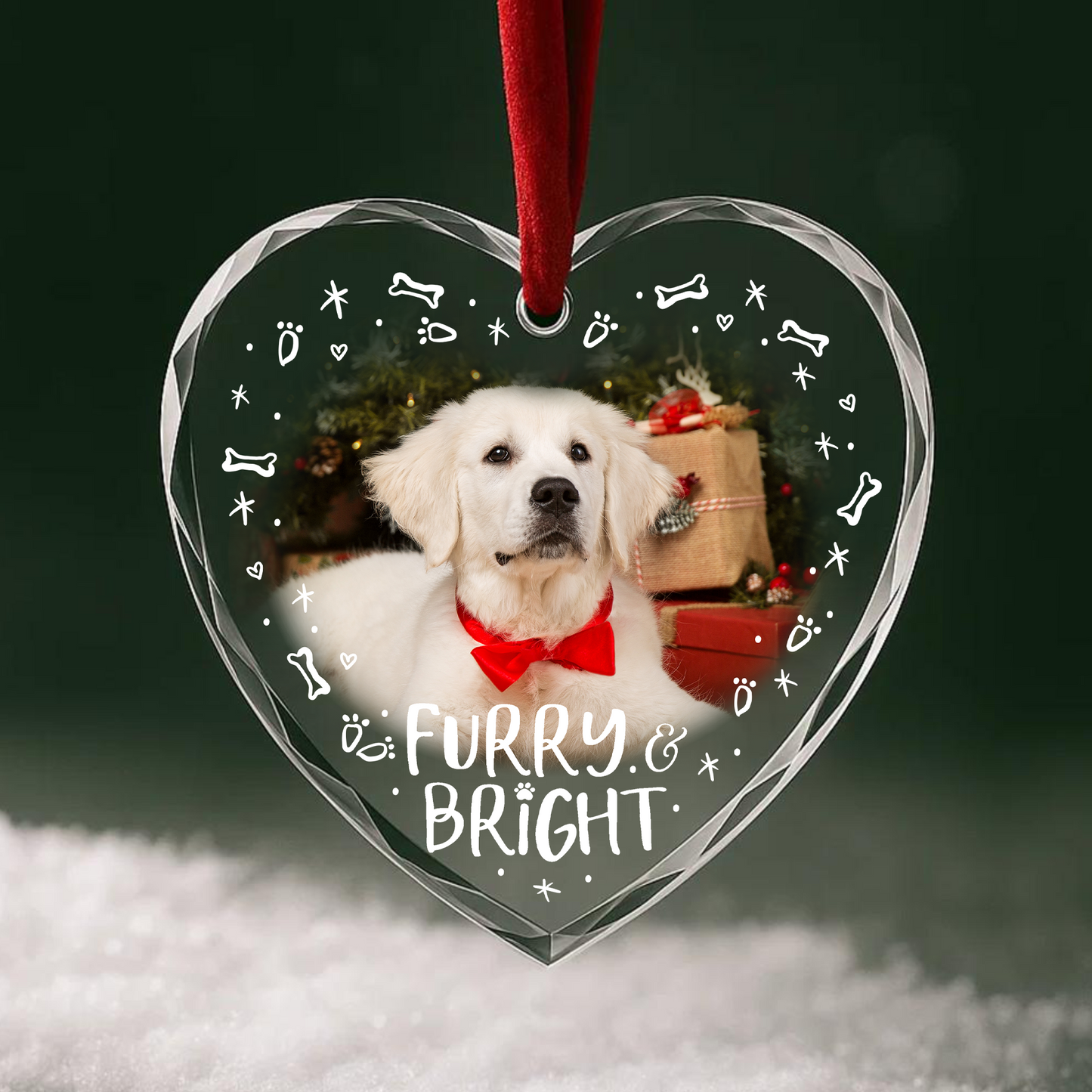 Personalized Dog Ornament Furry Bright Holiday Gift