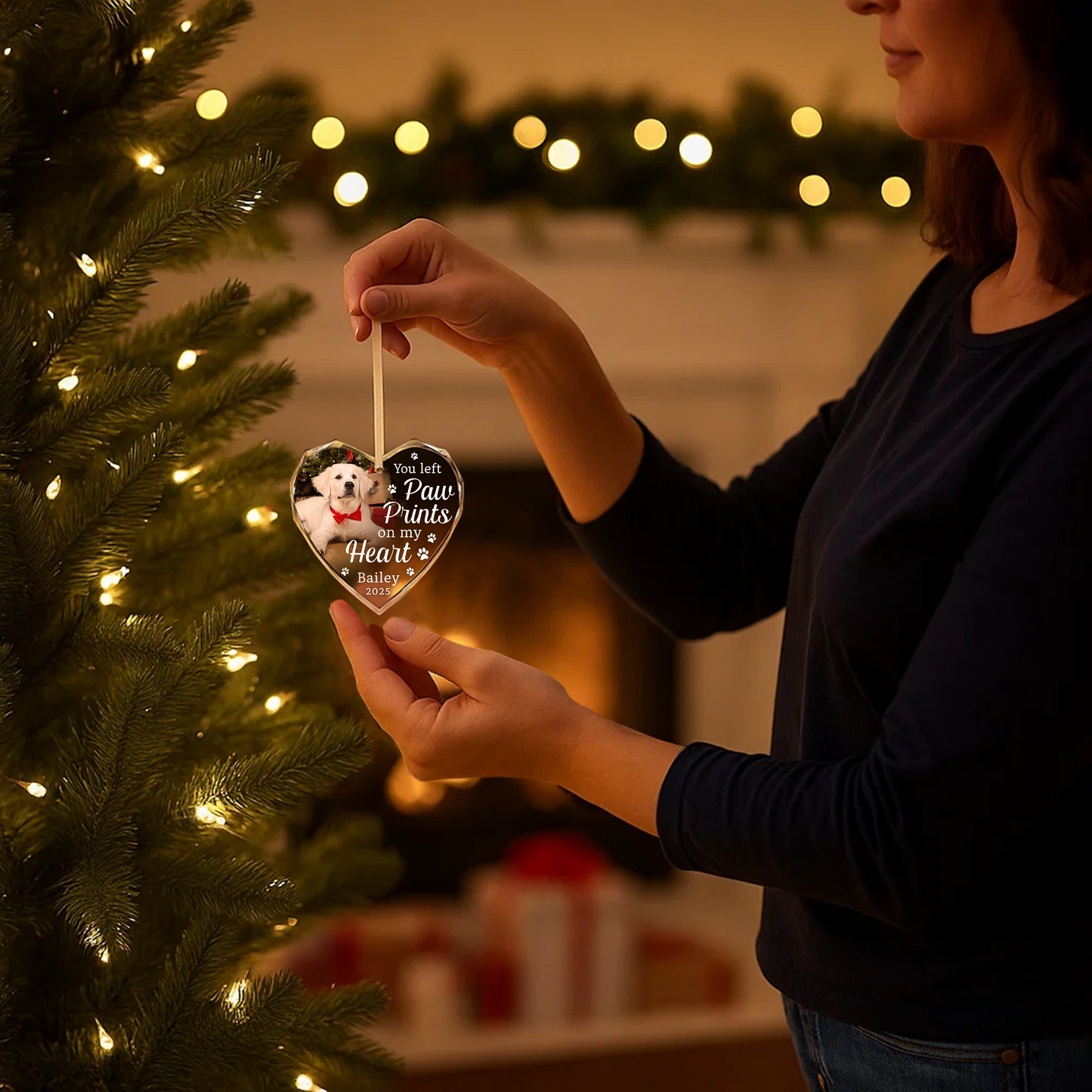 You left Paw Print on my Heart Pet Ornament