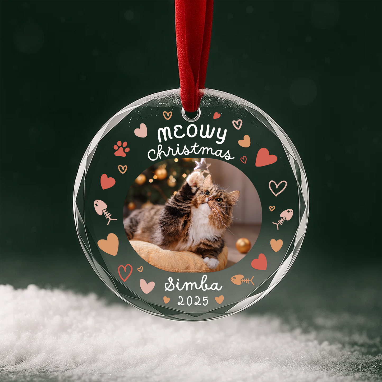 Personalized Cat Ornament Meoway Christmas Gift