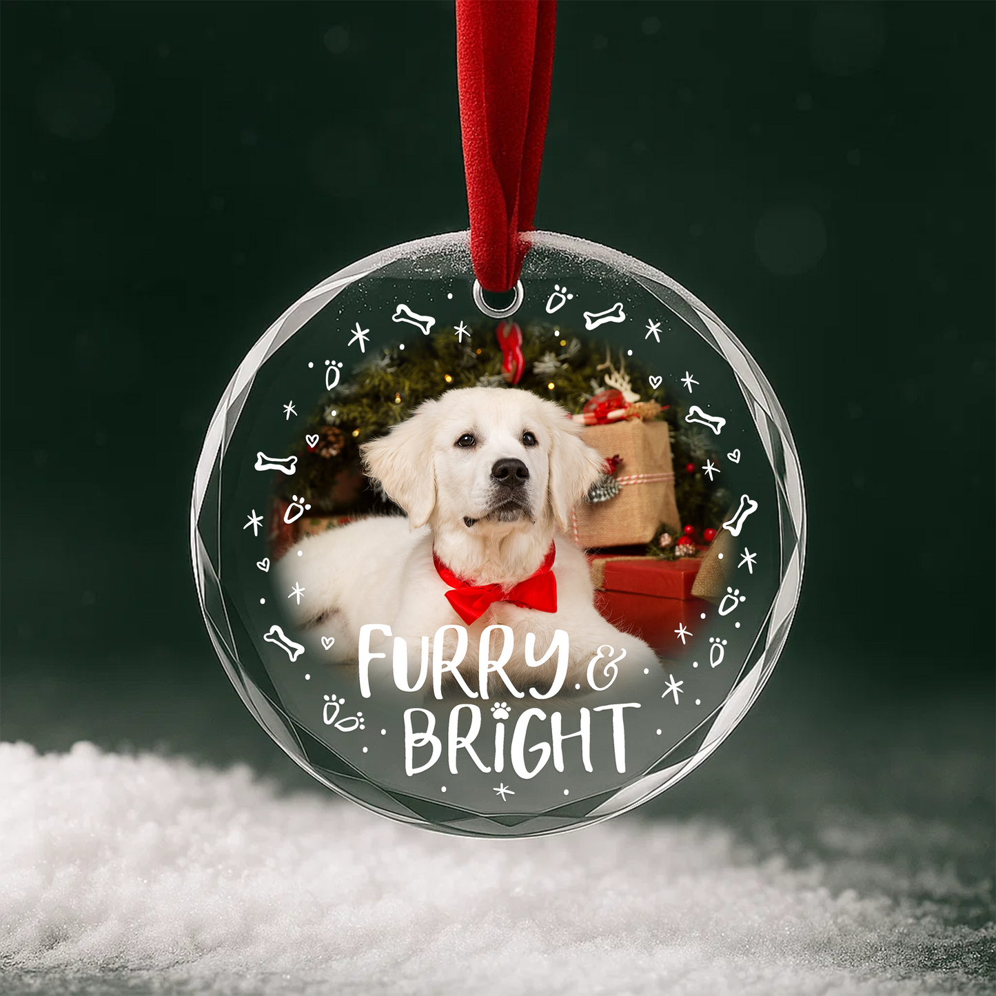Personalized Dog Ornament Furry Bright Holiday Gift