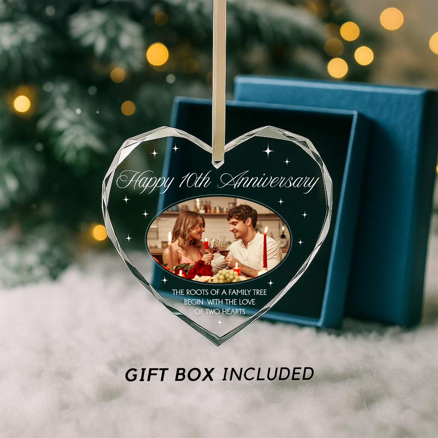 Custom Anniversary Ornament for 10th Year Couple