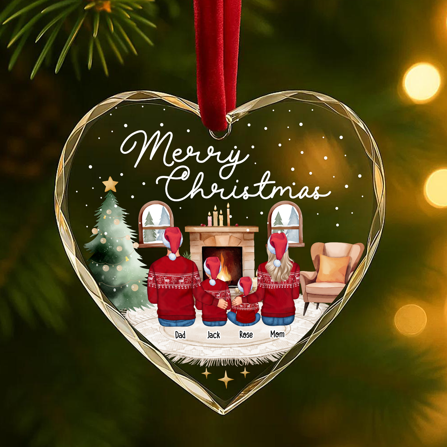 Merry Christmas Family Ornament