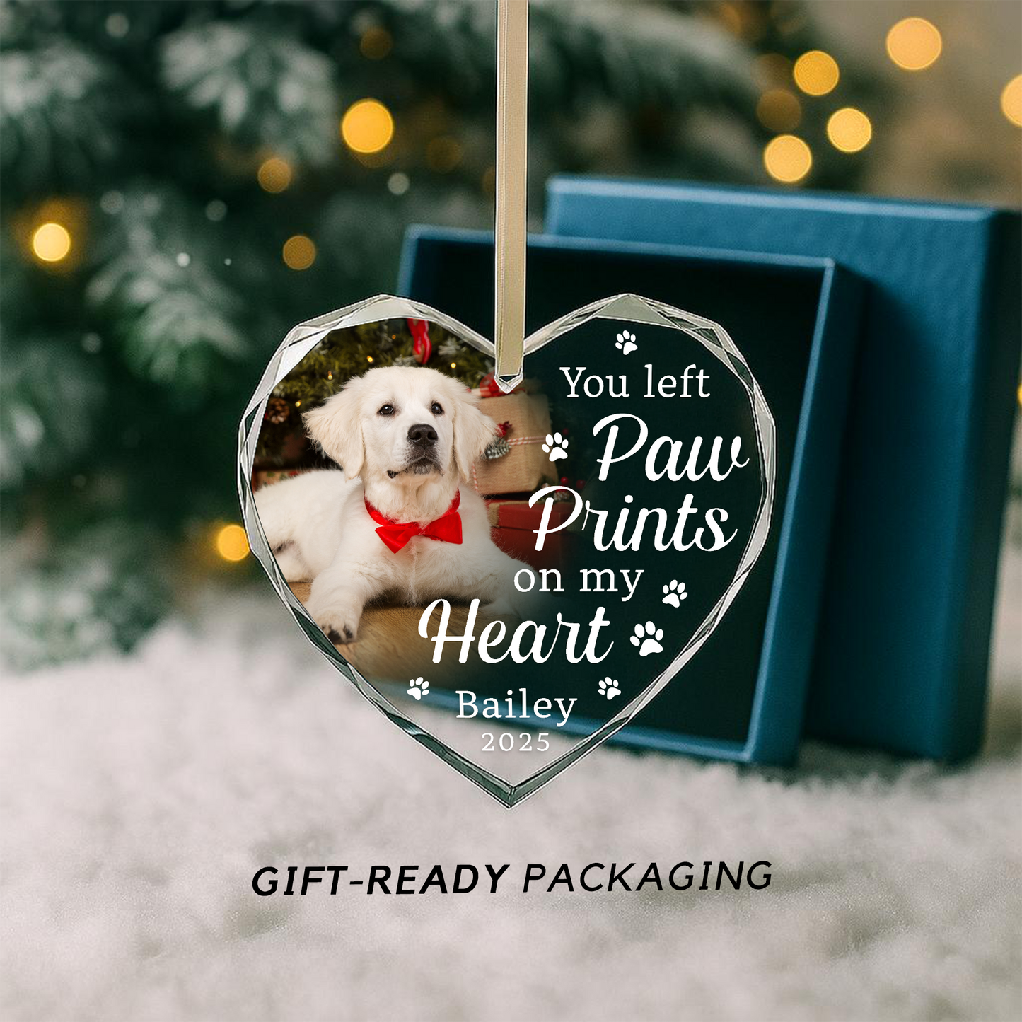 You left Paw Print on my Heart Pet Ornament