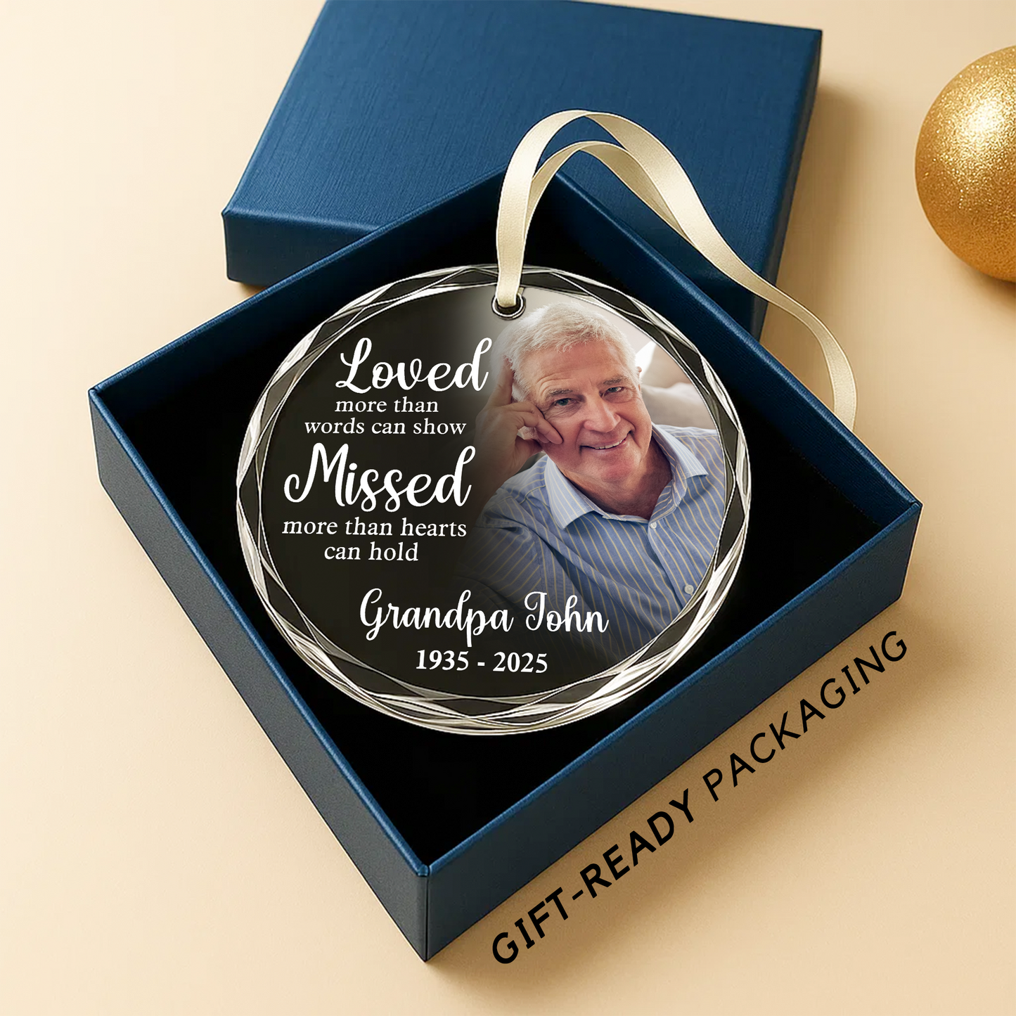 Loved More Than Words Grandpa, Personalized Memorial Ornament
