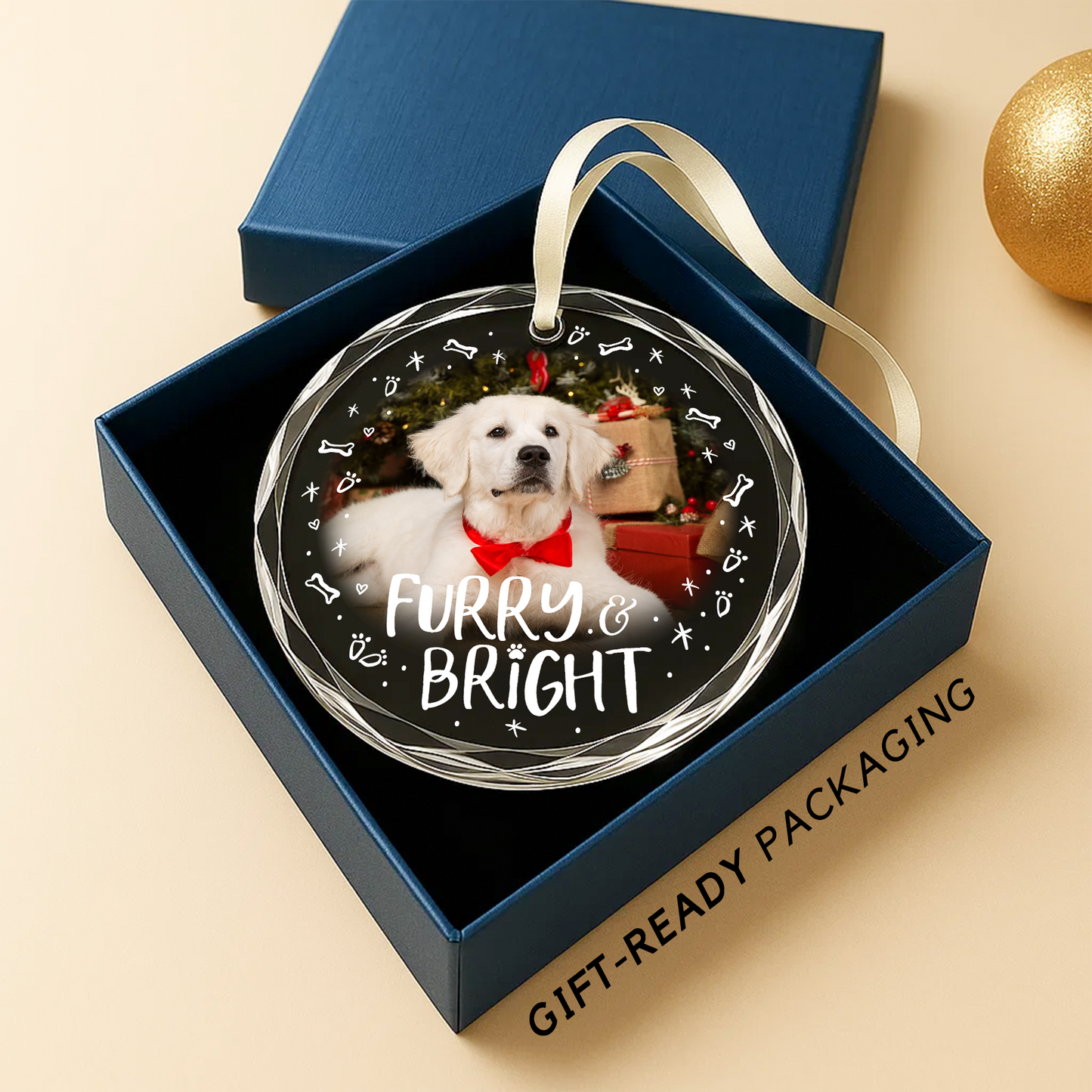 Personalized Dog Ornament Furry Bright Holiday Gift