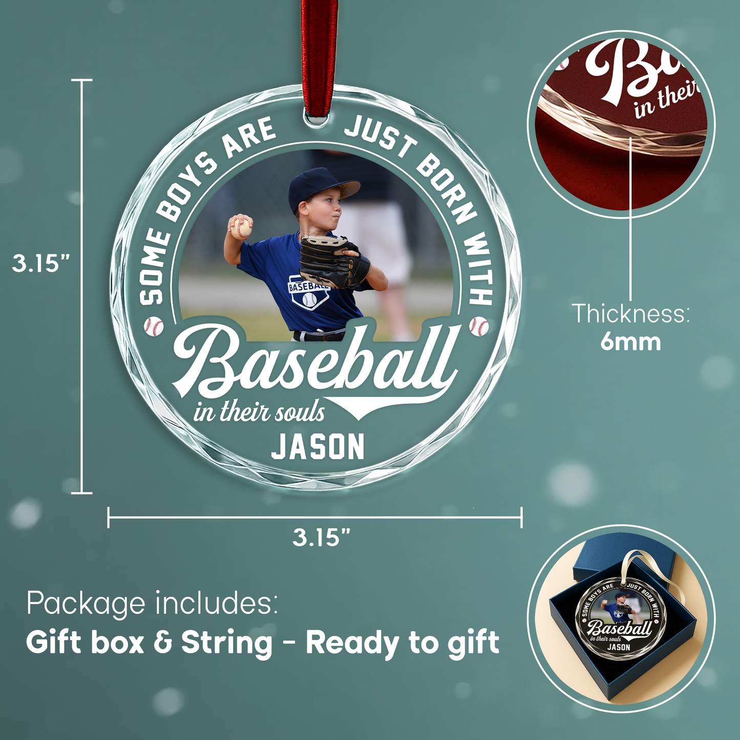 Some Boys Are Just Born with Baseball in Their Souls Photo Ornament