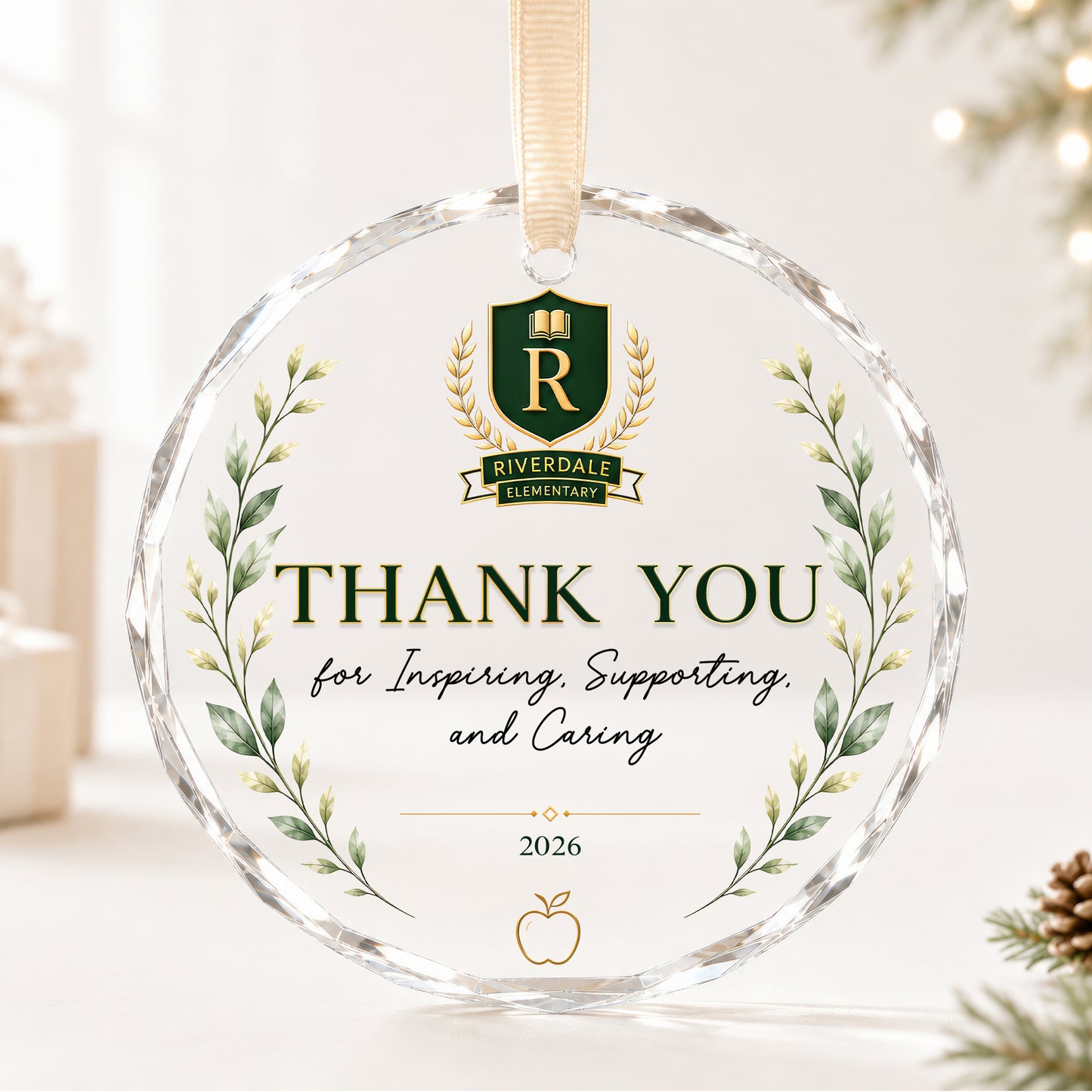 Personalized School Staff Thank-You Ornament