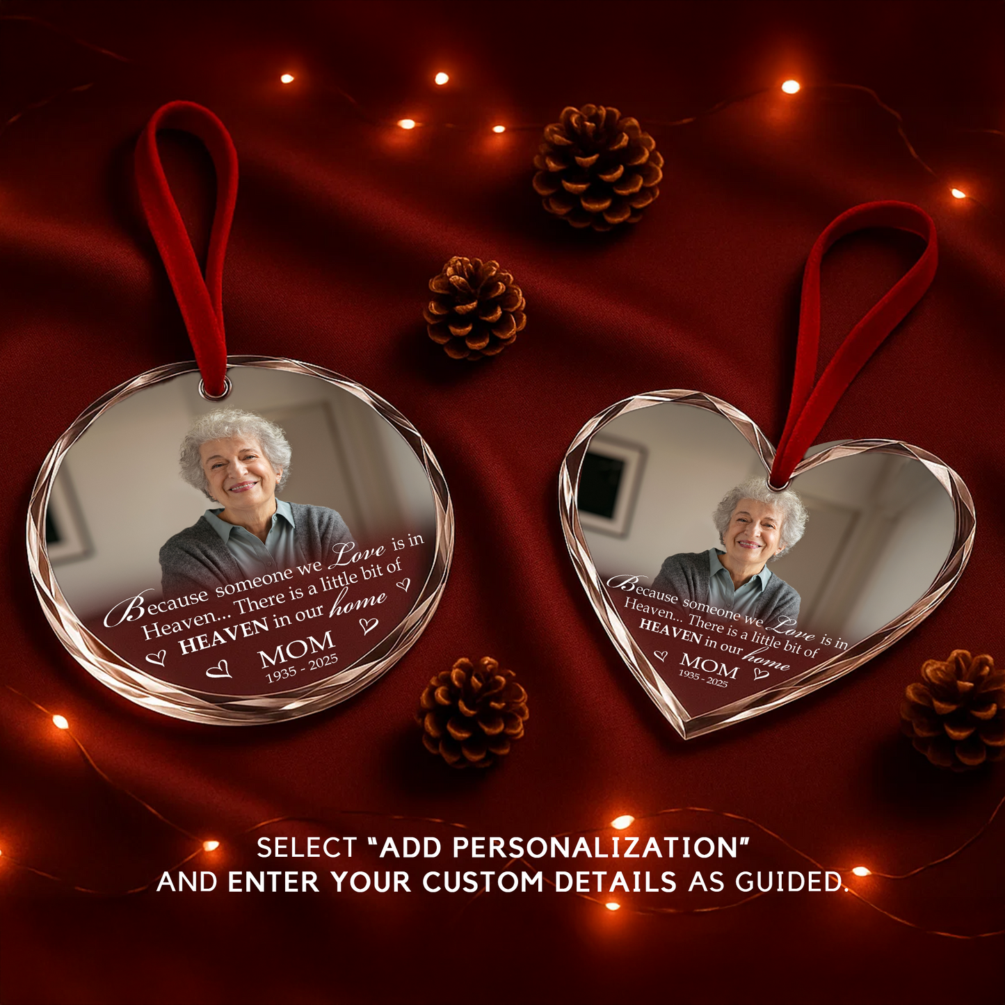 Family Memorial Ornament, Gift for Loss of Loved One