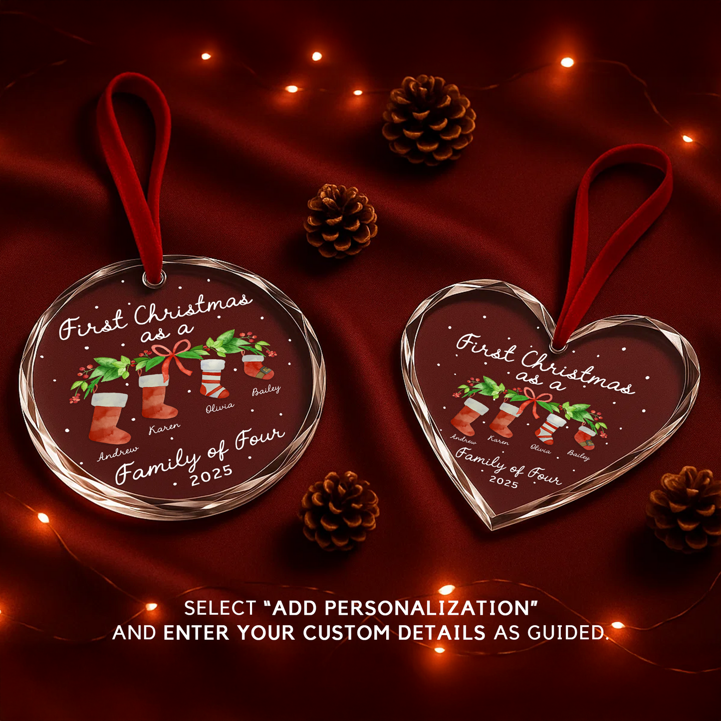 First Christmas as a Family of Four Ornament