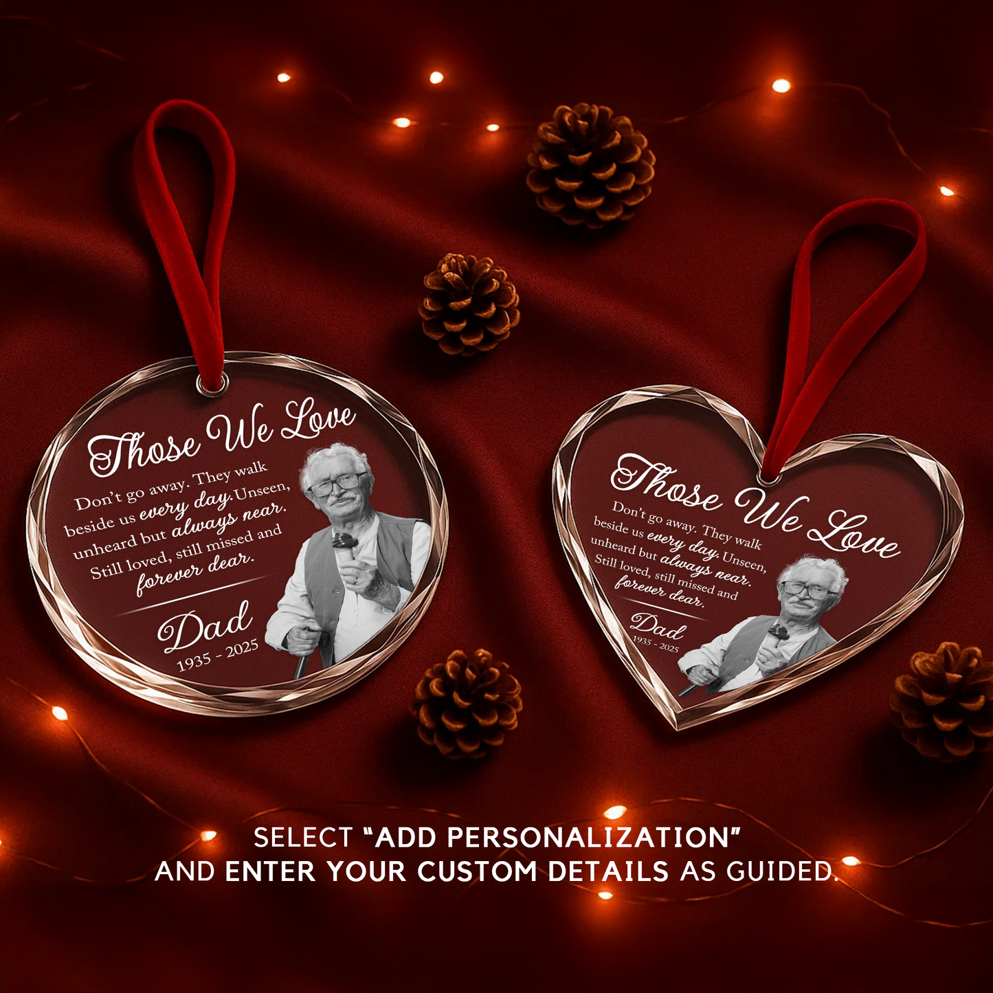 Family Memorial Ornament, Gift for Loss of Loved One