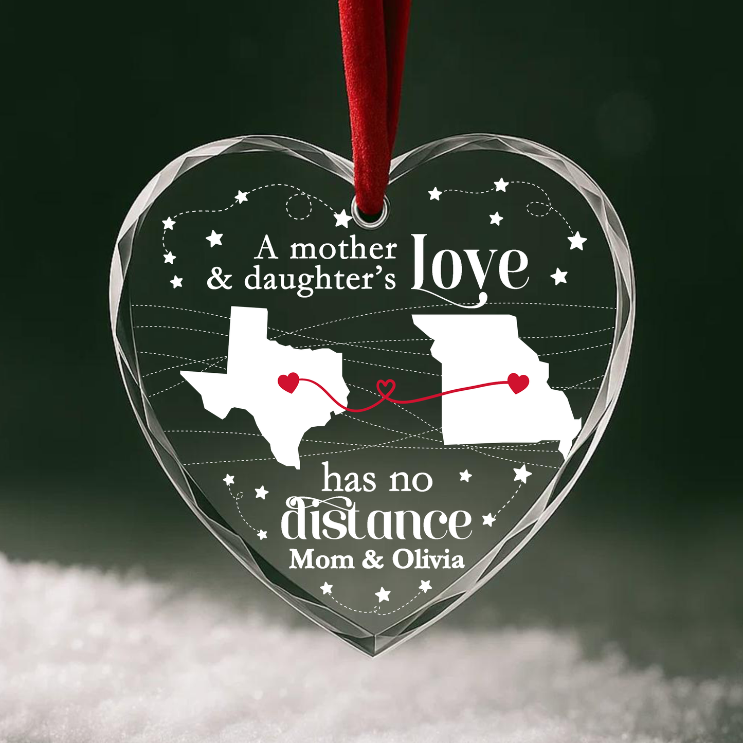 A Mother & Daughter’s Love Has No Distance Heart Ornament