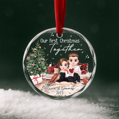 Our First Christmas Together Ornament, Custom Couple Ornament