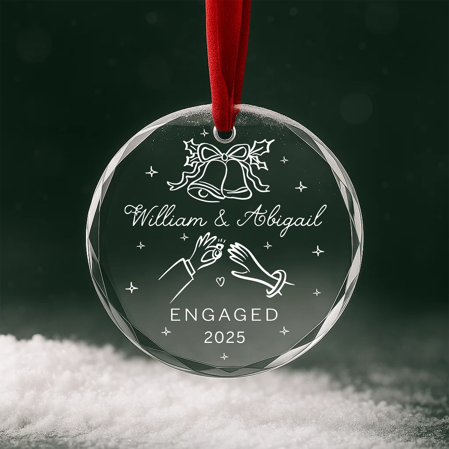 Engaged 2025 Ornament, Custom Couple Names