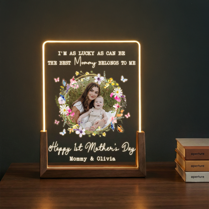 Personalized Mother’s Day LED Photo Plaque – Custom Mommy & Baby Gift with Name & Message