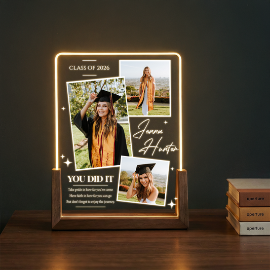 Personalized Graduation Photo Collage LED Plaque – Custom Name & Photos Class of 2026 Gift