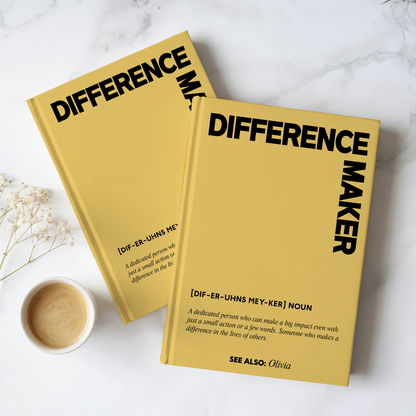 Personalized Retirement Journal – “Difference Maker” Custom Name Appreciation Gift for Retirement