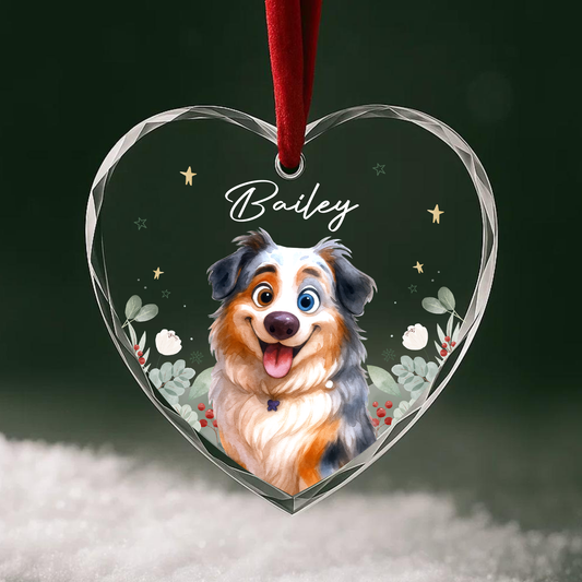 Custom Pet Cartoon Portrait Ornament, Dog Illustration Keepsake