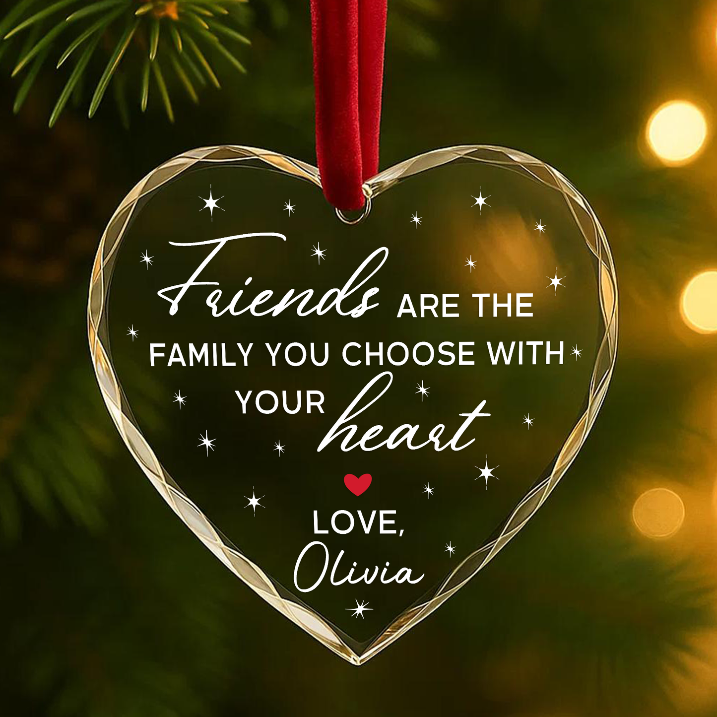 Friends Are the Family You Choose Heart Ornament