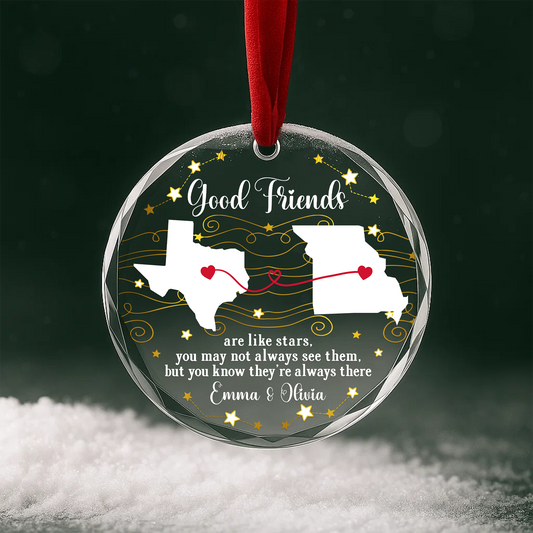 Good Friends Are Like Stars Long Distance Ornament