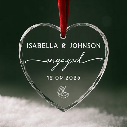Engaged Date, Custom Glass Ornament