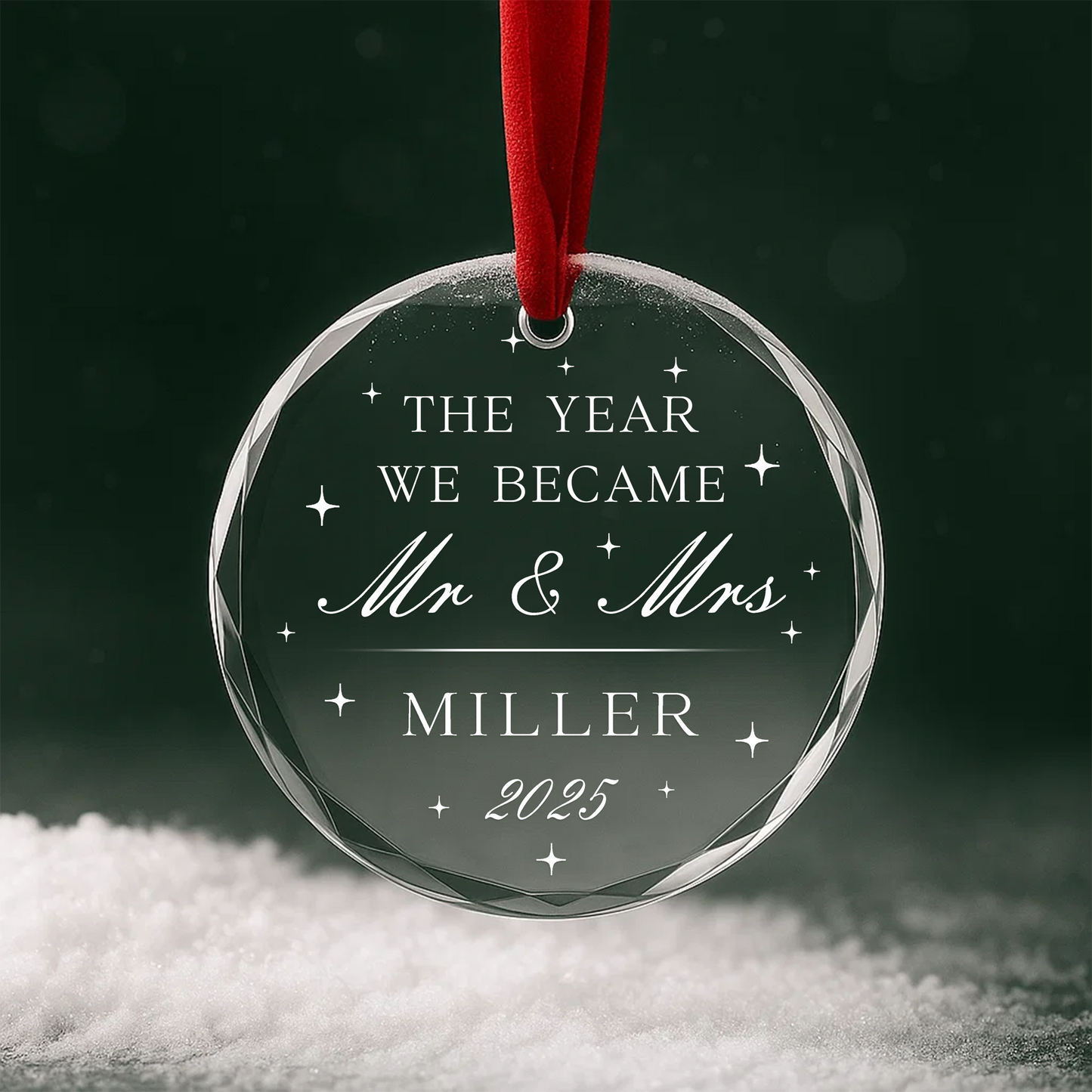 The Year We Became Mr Mrs, Custom Glass Ornamen