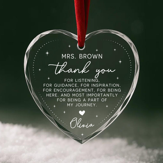 Thank You for Listening, Inspiring, Personalized Teacher Ornament