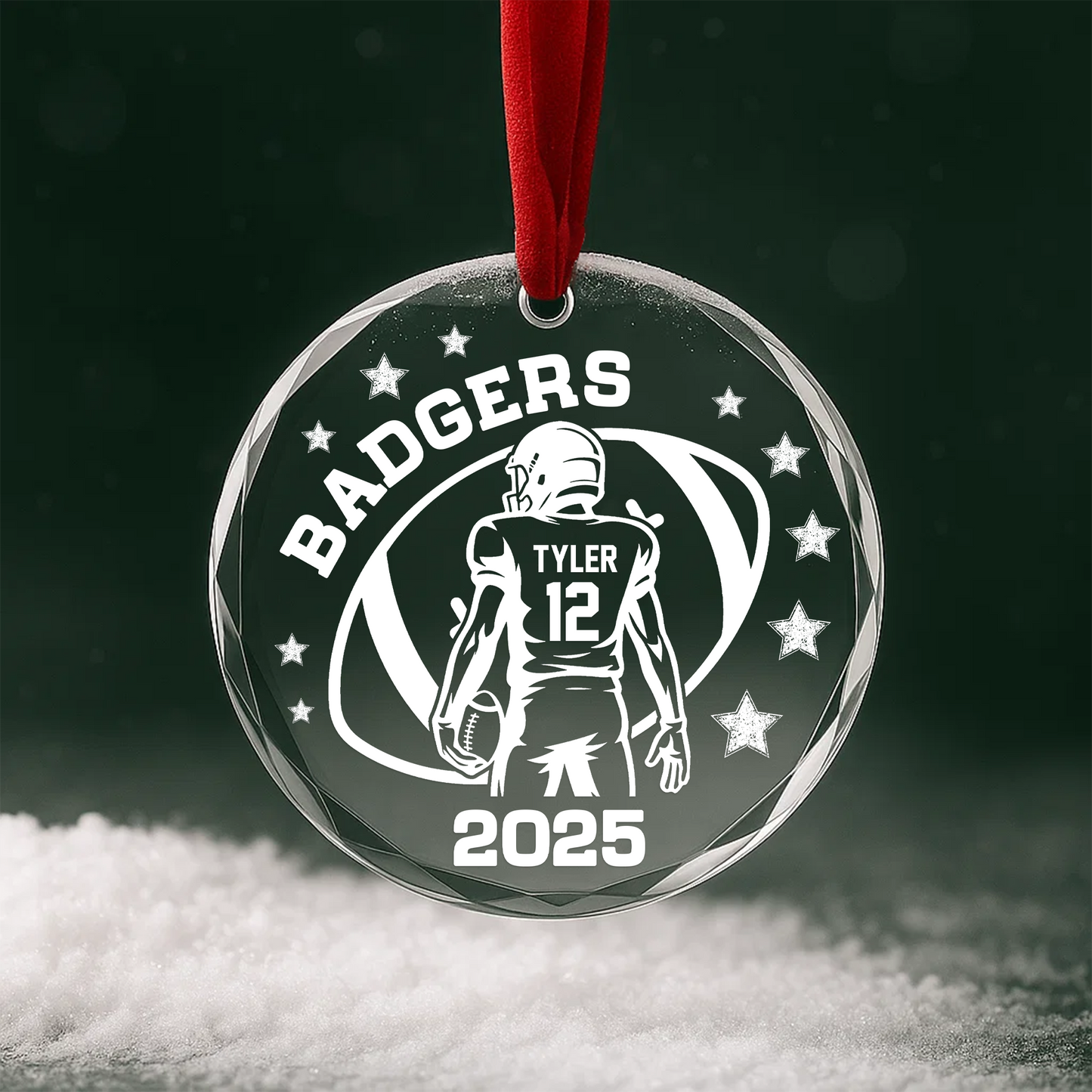 Football Player Custom Team Name Ornament
