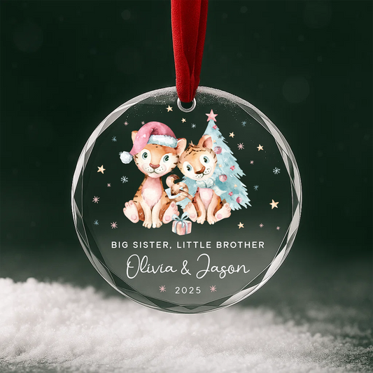 Big Sister Little Brother Christmas Ornament 2025