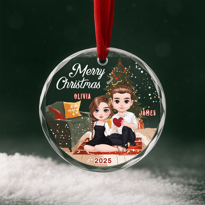 Merry Christmas Couple Ornament, Custom Couple Ornament