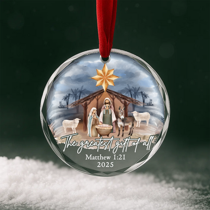 The Greatest Gift of All Nativity Scene Ornament