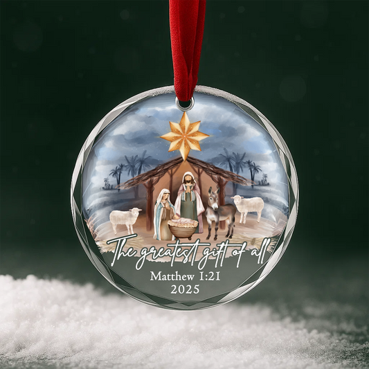 The Greatest Gift of All Nativity Scene Ornament