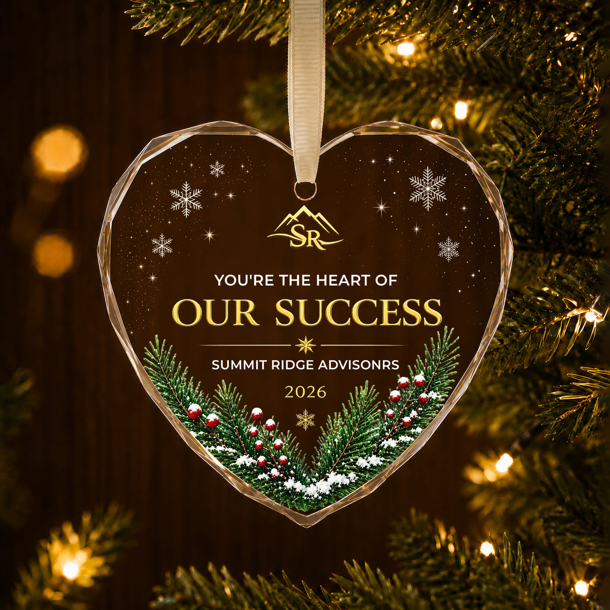 The Heart of Our Success – A Personalized Company Christmas Keepsake