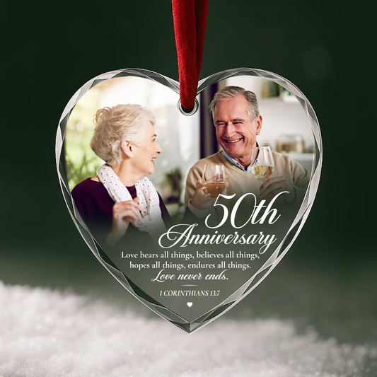 50th Anniversary Ornament, Love Never Ends