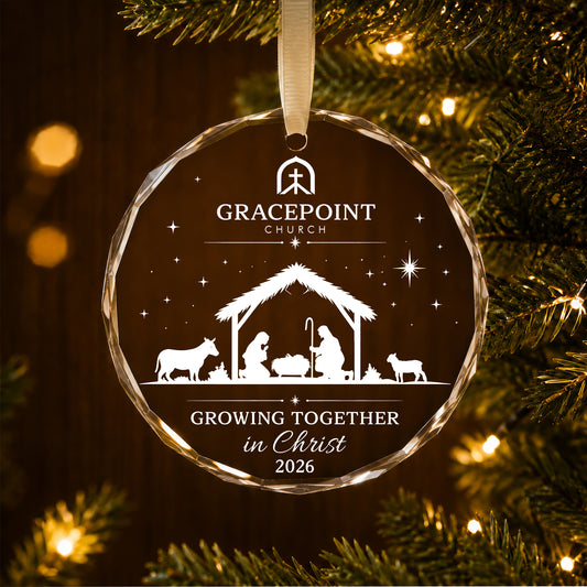 Personalized Church Nativity Ornament