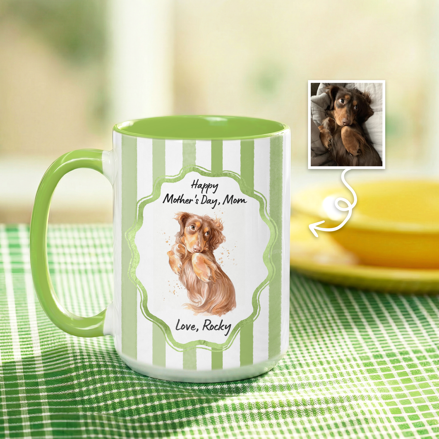 Custom Dog Portrait Mug for Mom – Personalized Pet Photo Mug, Mother’s Day Gift from Dog