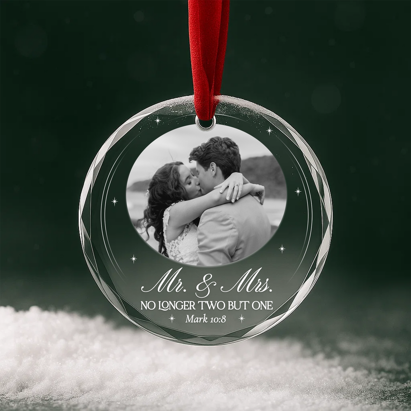 Mr & Mrs Wedding Ornament, No Longer Two But One