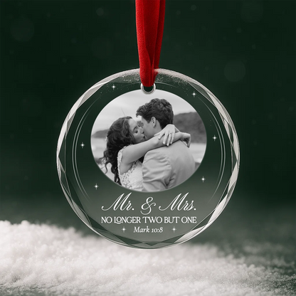 Mr & Mrs Wedding Ornament, No Longer Two But One