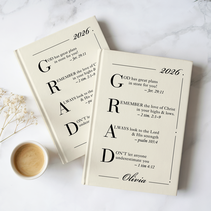 Personalized Christian Graduation Journal – “Grad 2026” Bible Verse Notebook, Faith-Based Gift