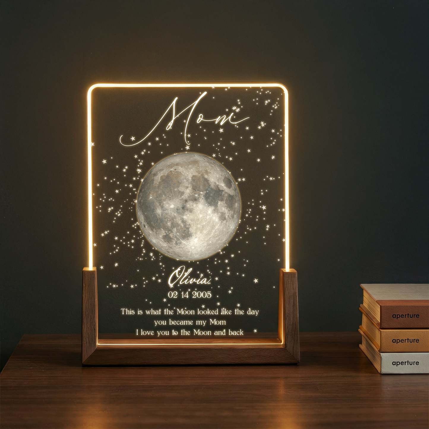 Personalized Moon Phase LED Plaque – Custom Night Sky Gift with Name & Special Date