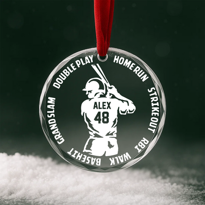 Baseball Player Sports Achievement Personalized Ornament